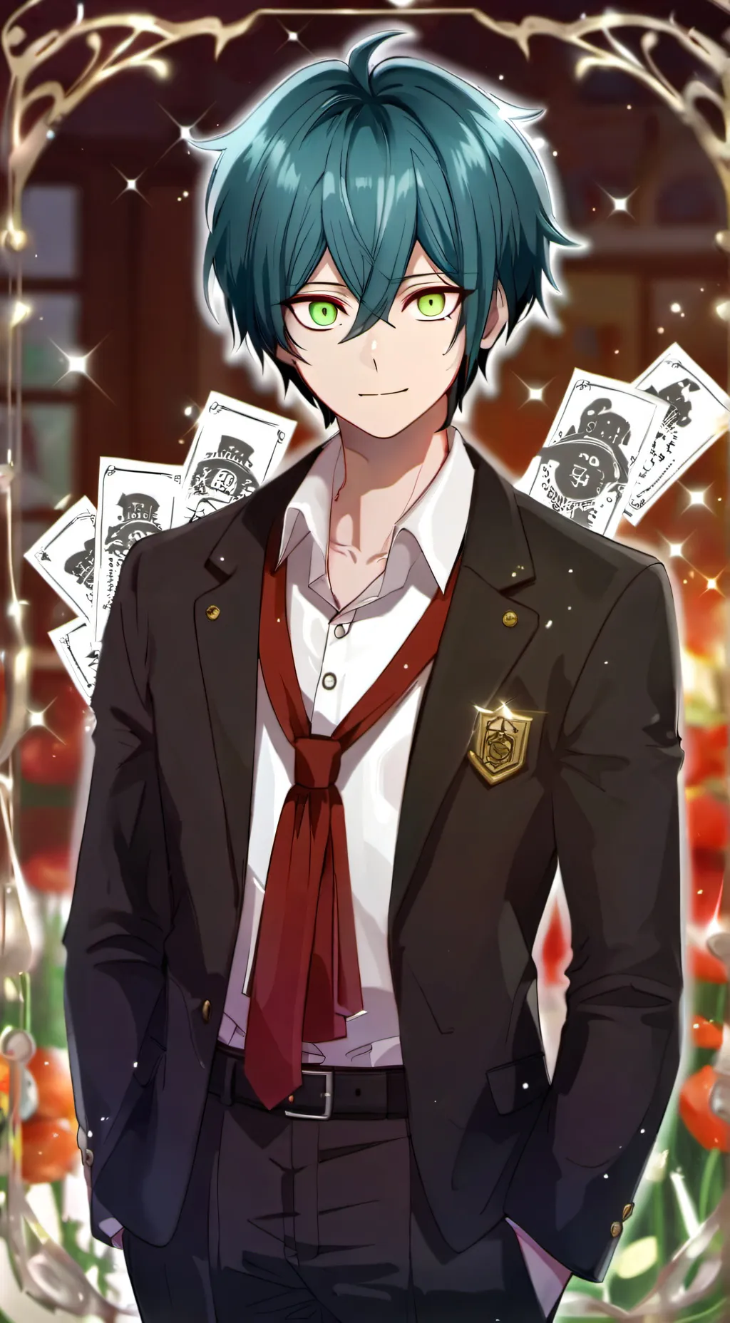 ai character: Shuichi Saihara  background