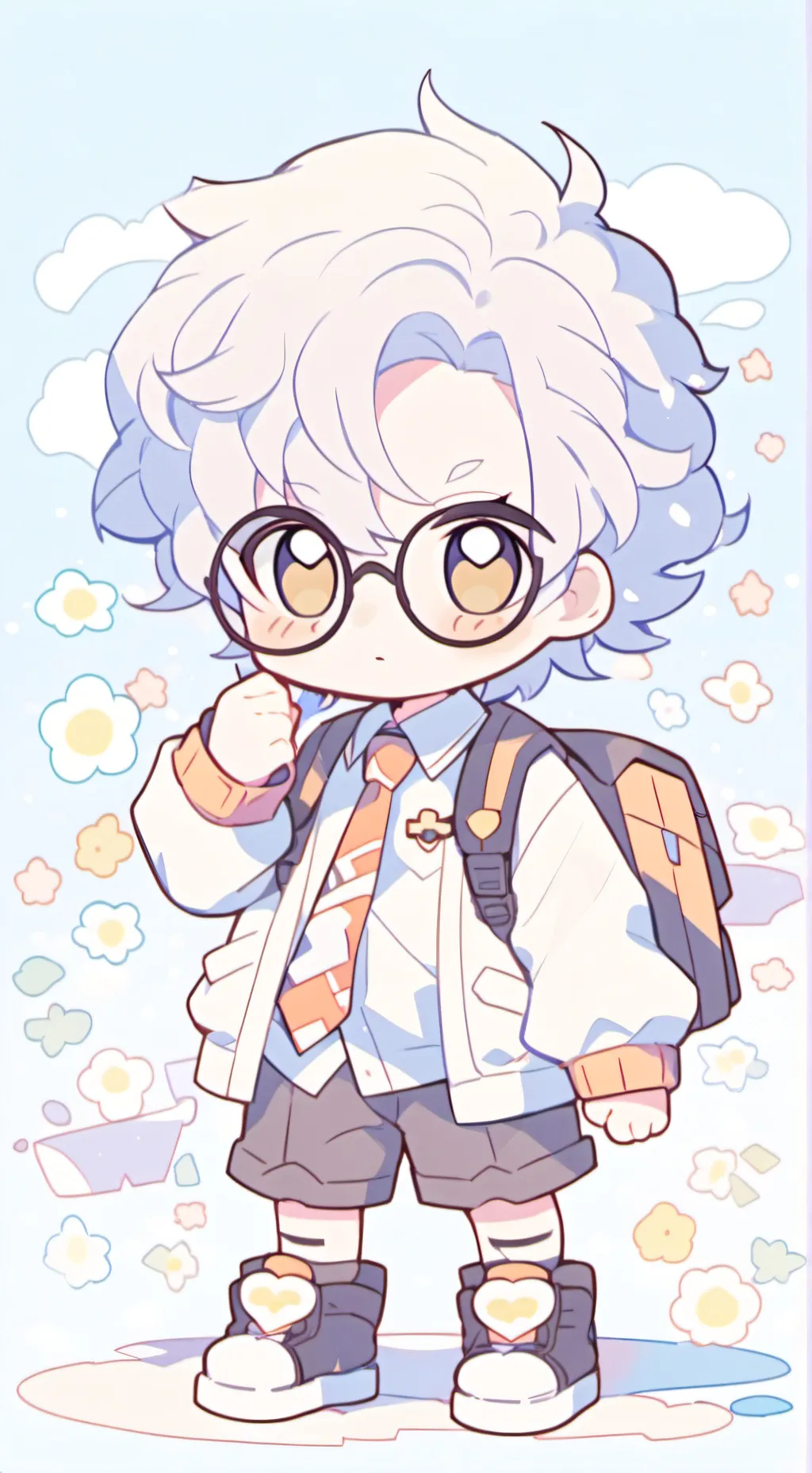ai character: gojo joven bebe background