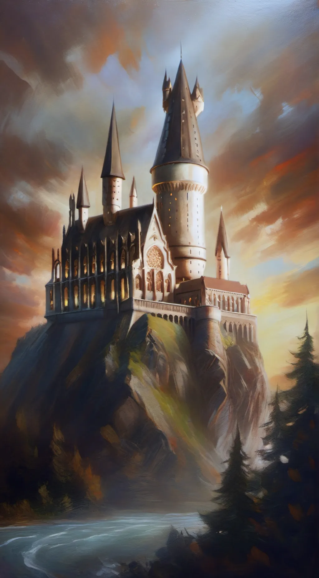 ai character: Hogwarts  background