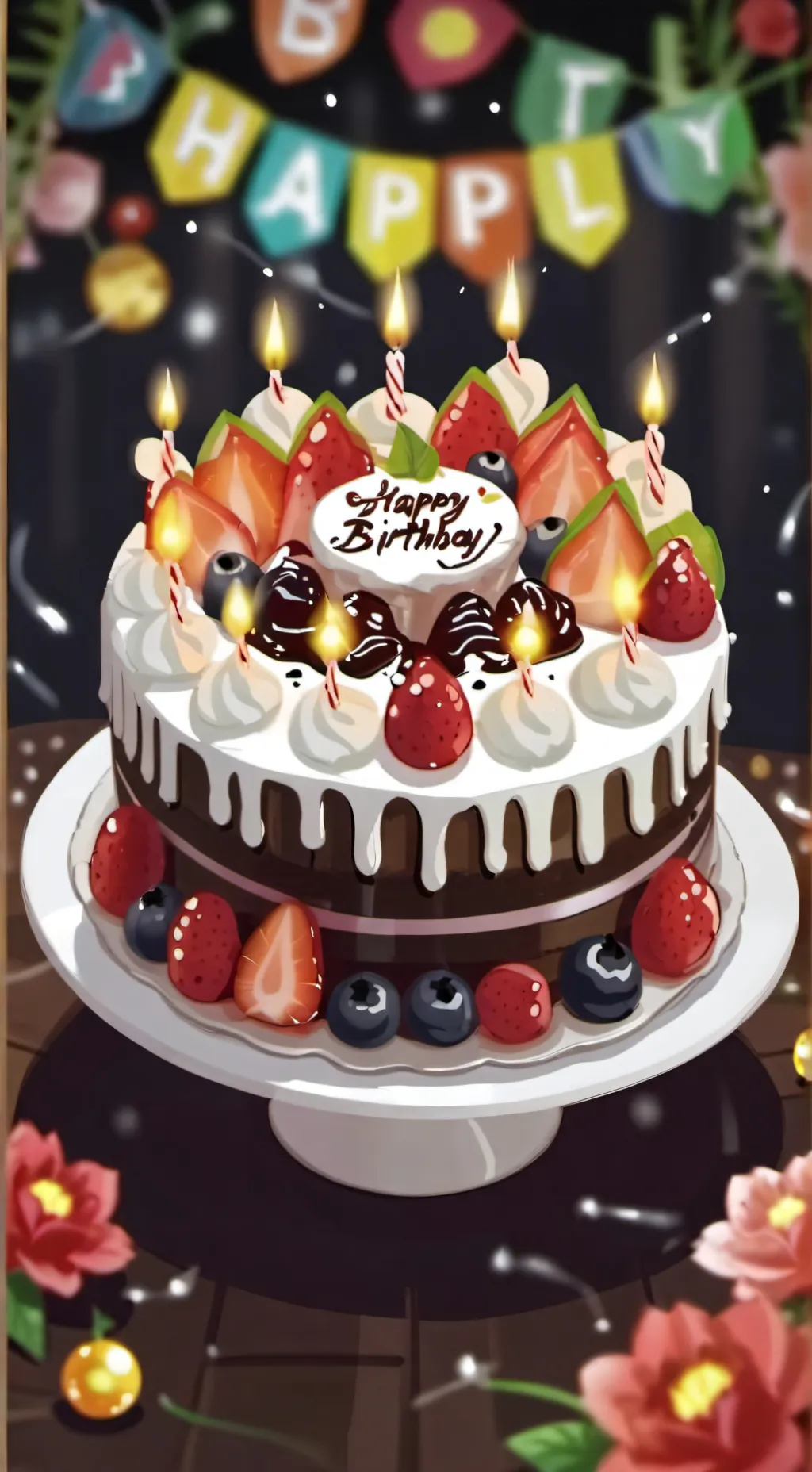 ai character: Happy B-Day Feb!  background