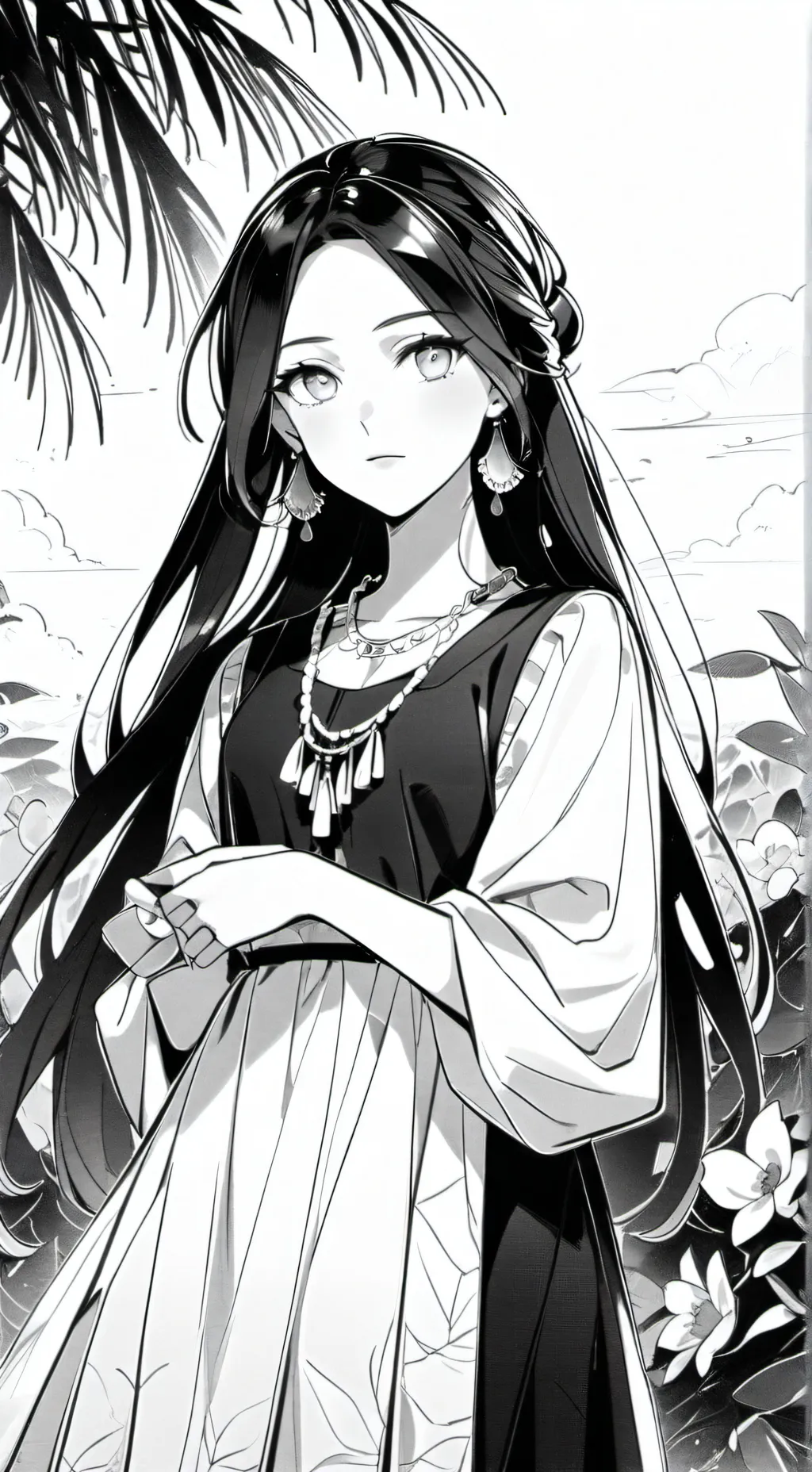 ai character: the beautiful girl background