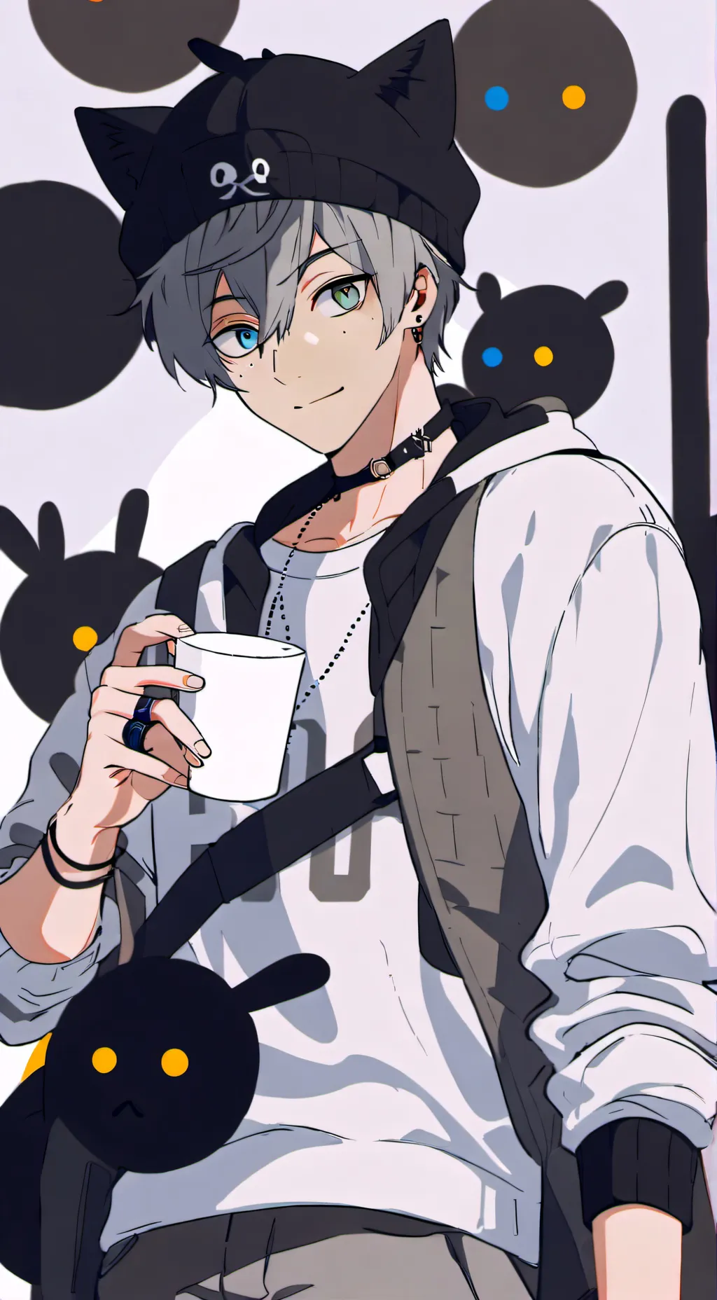 ai character: gray  background