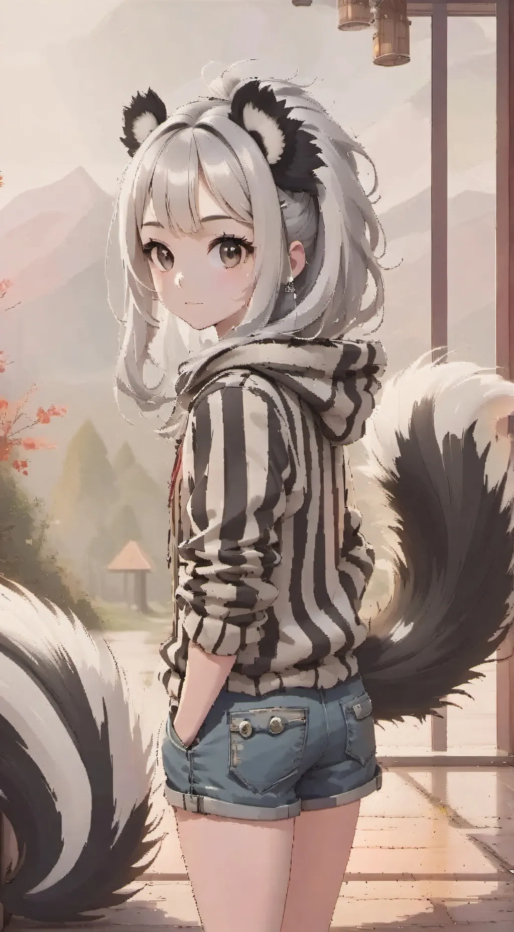 ai character: Striped Spirit Fur background