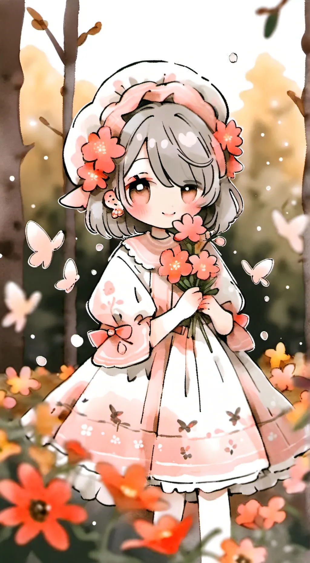 ai character: rose background