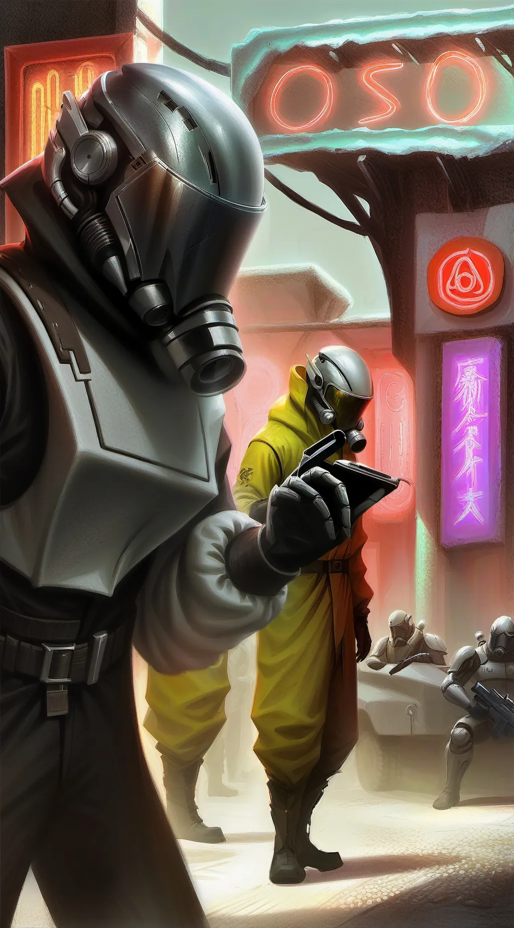 ai character: Cyber city background