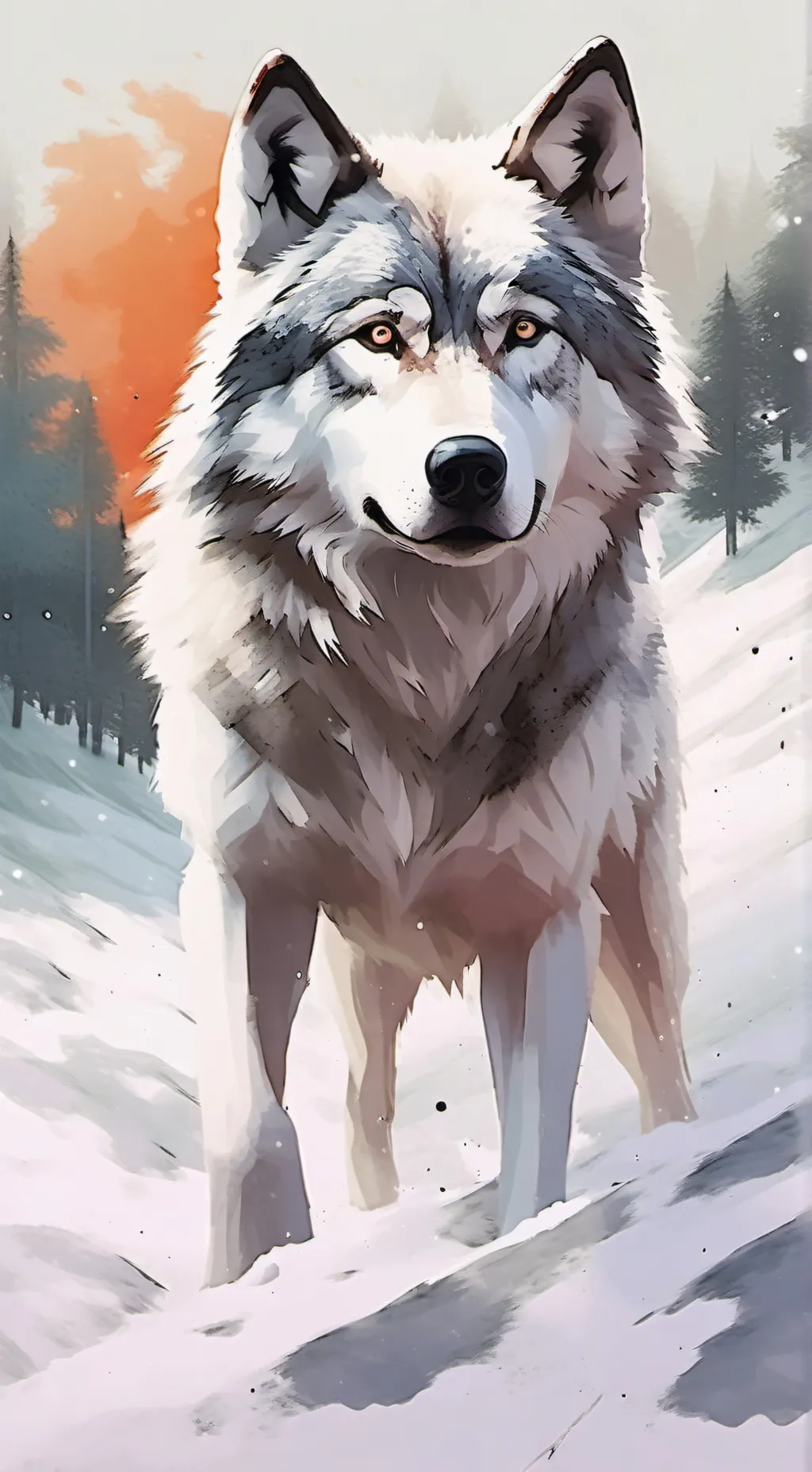ai character: baby hungry wolf background