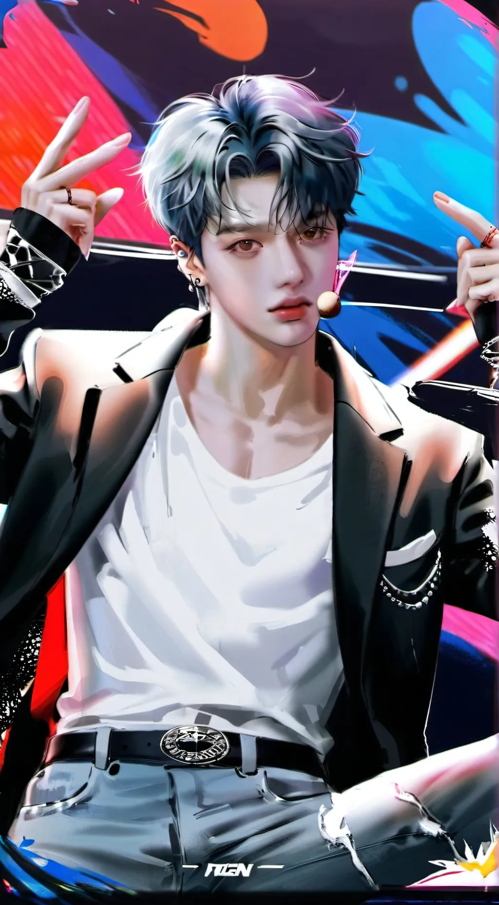 ai character: stay stray kids  background