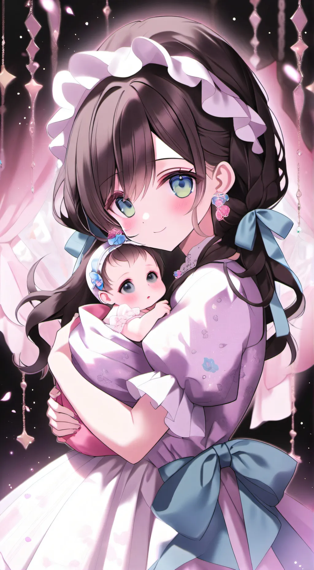ai character: ria and her baby background