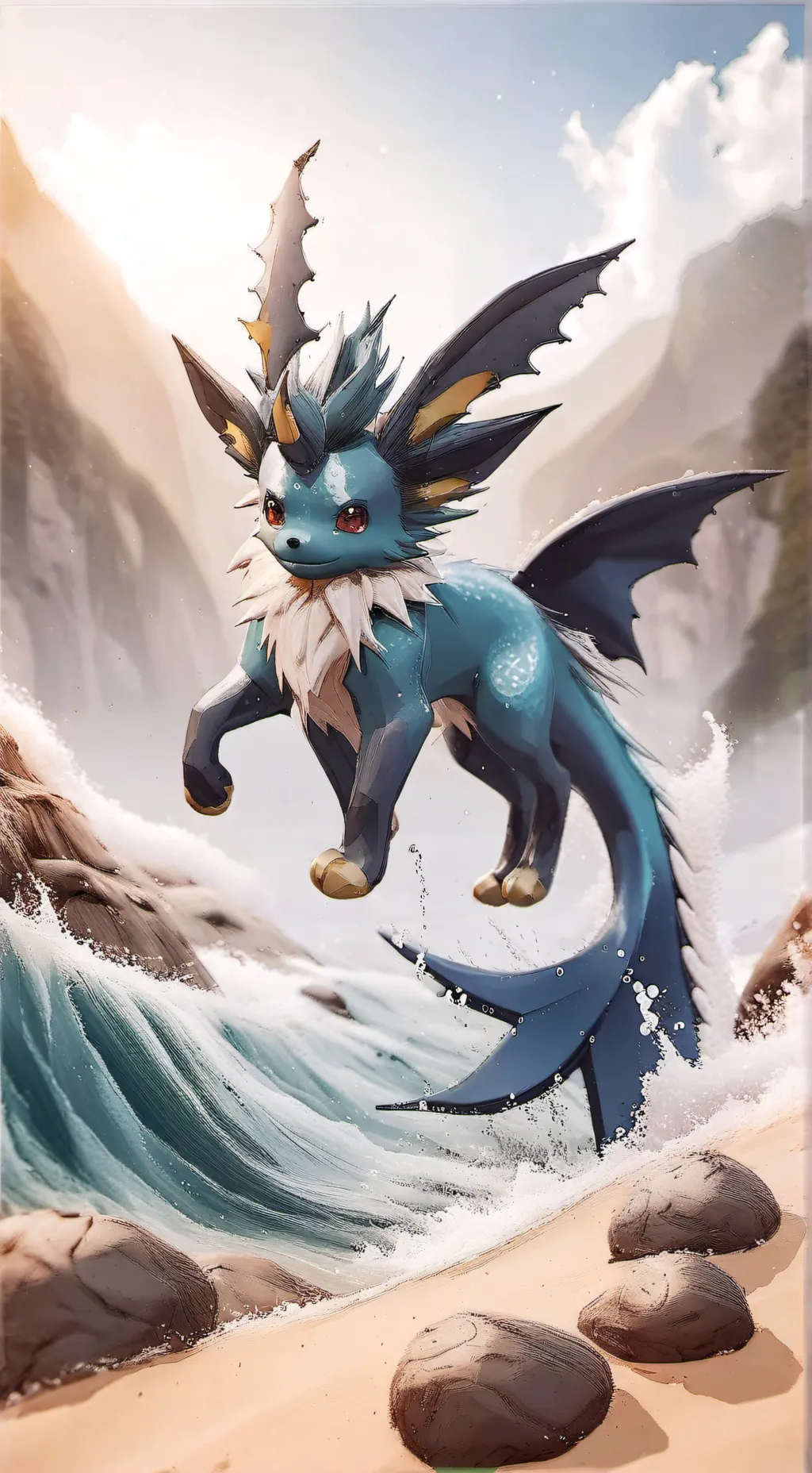 ai character: water monster background