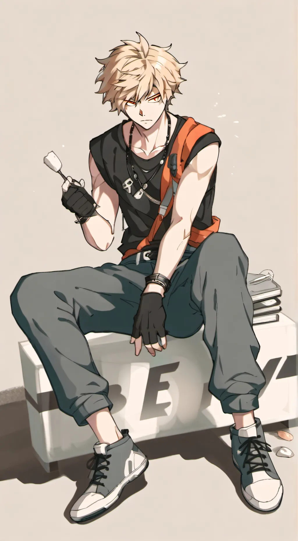 ai character: Katsuki Bakugo  background