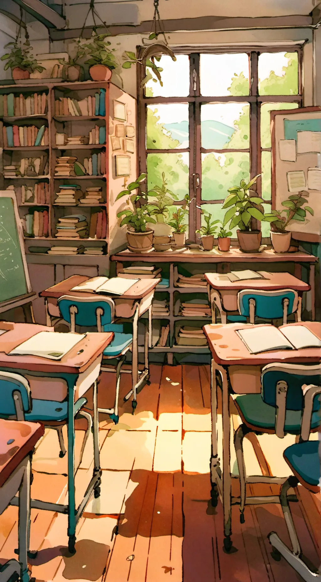 ai character: Classroom background