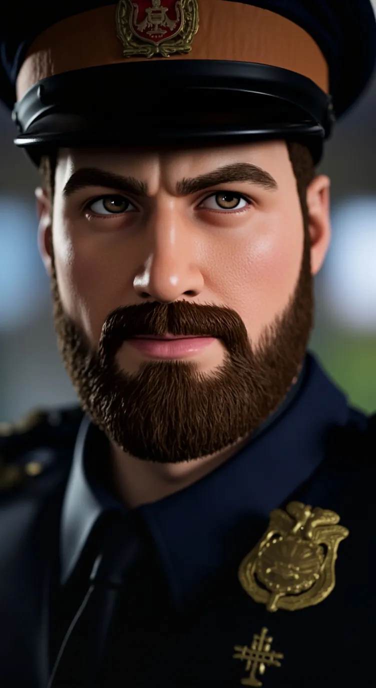 ai character: Police officer mat background