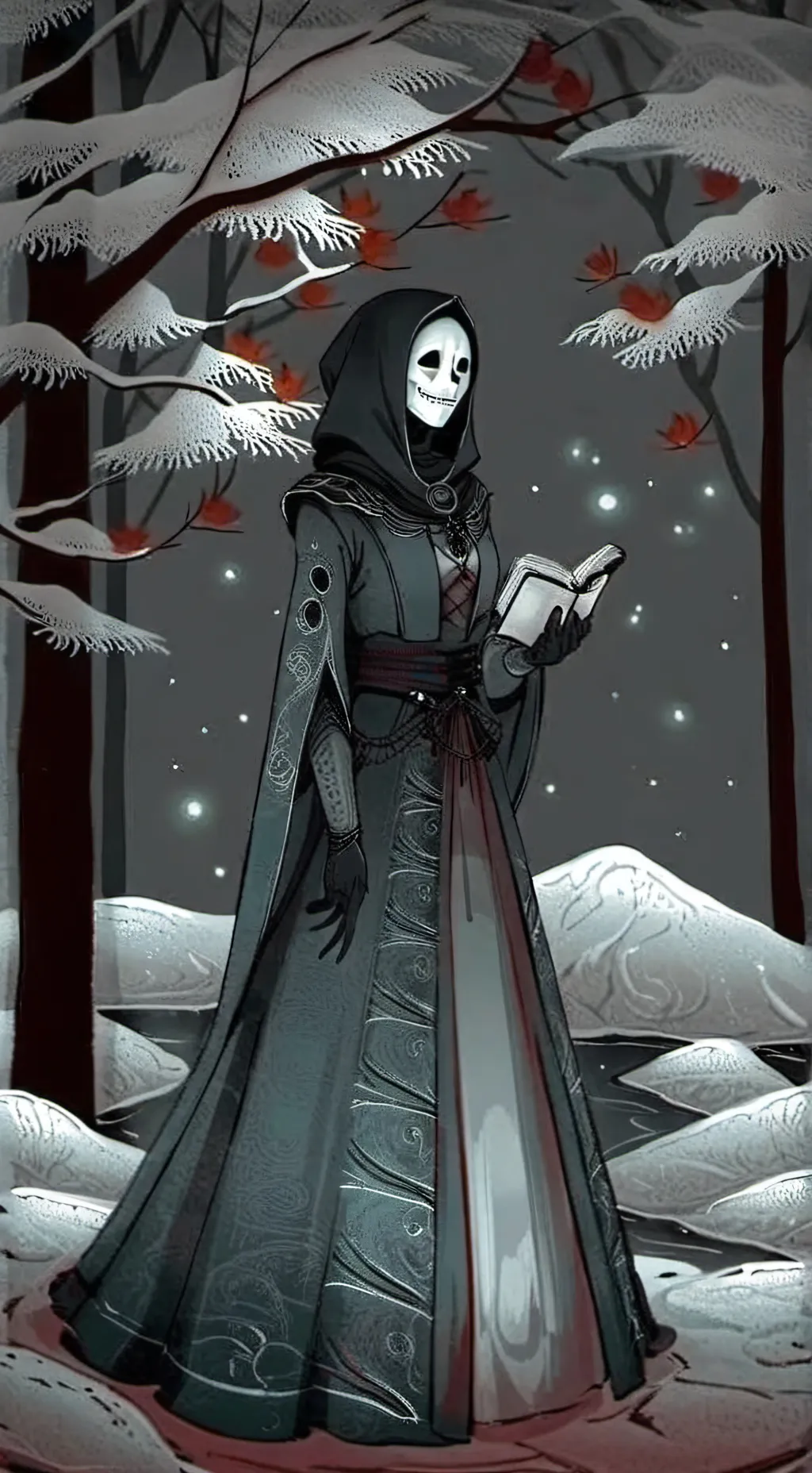 ai character: La muerte  background