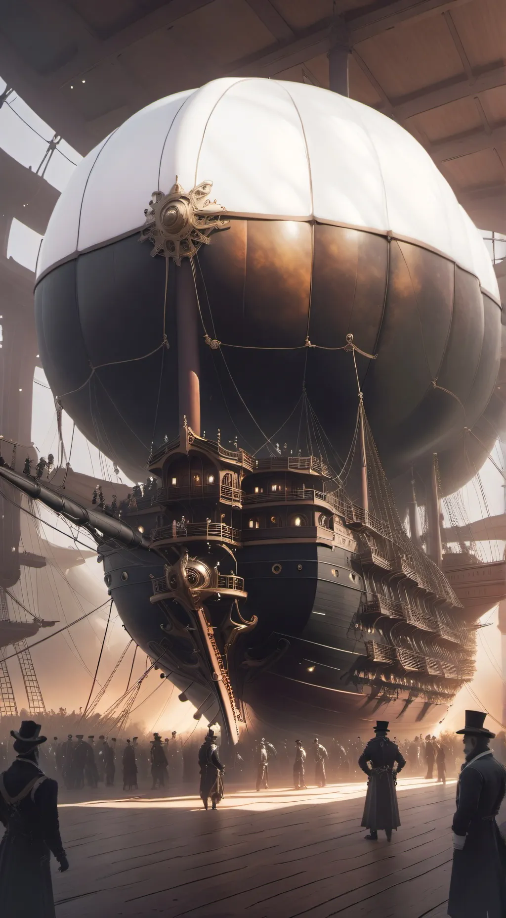 ai character: Steampunk city background