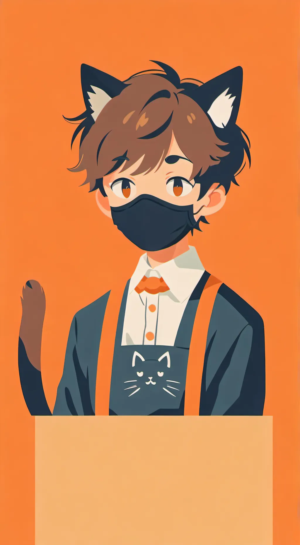 ai character: catboy maid  background