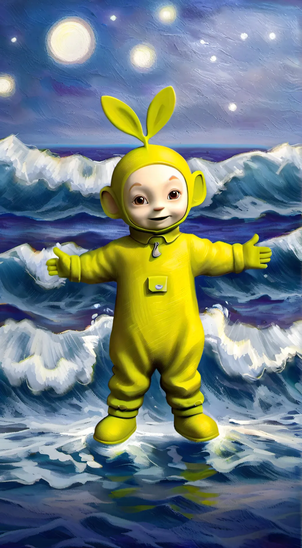 ai character: laalaa teletubbies background
