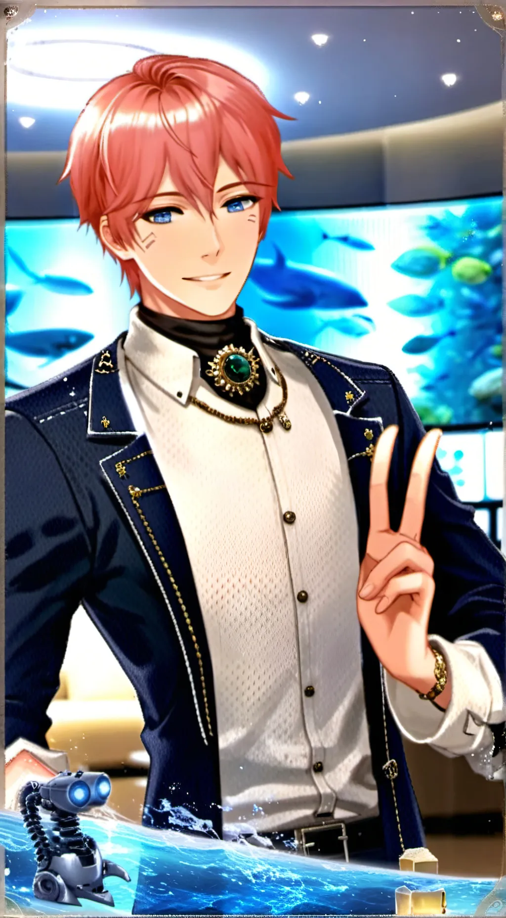 ai character: Aqua background