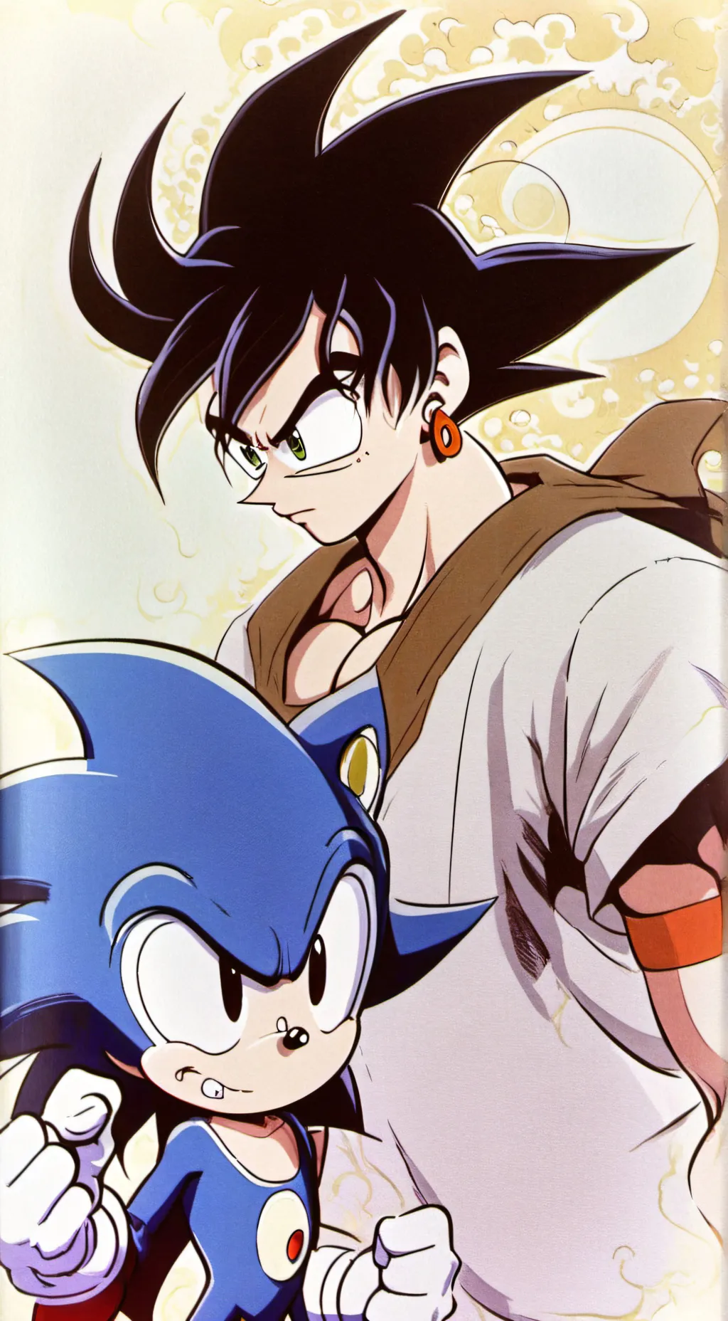 ai character: Sonic vs Goku background