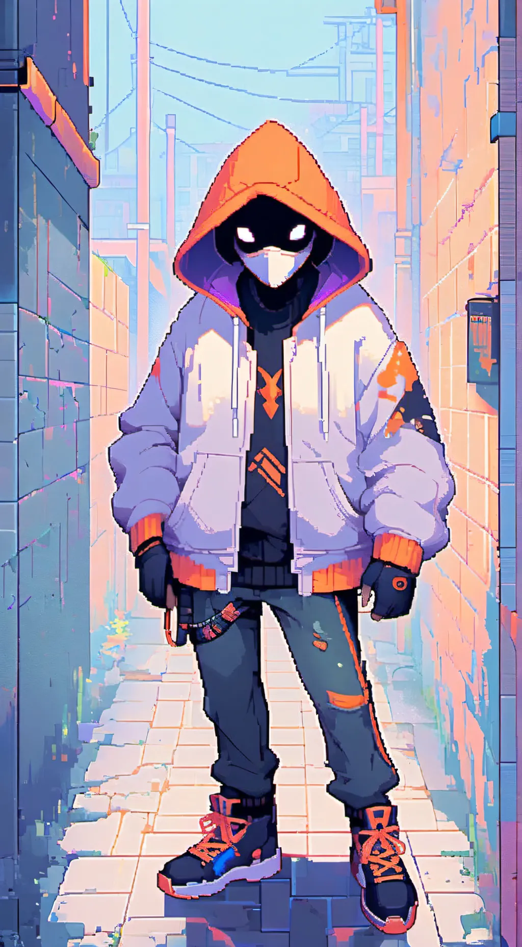 ai character: Dr orange  background