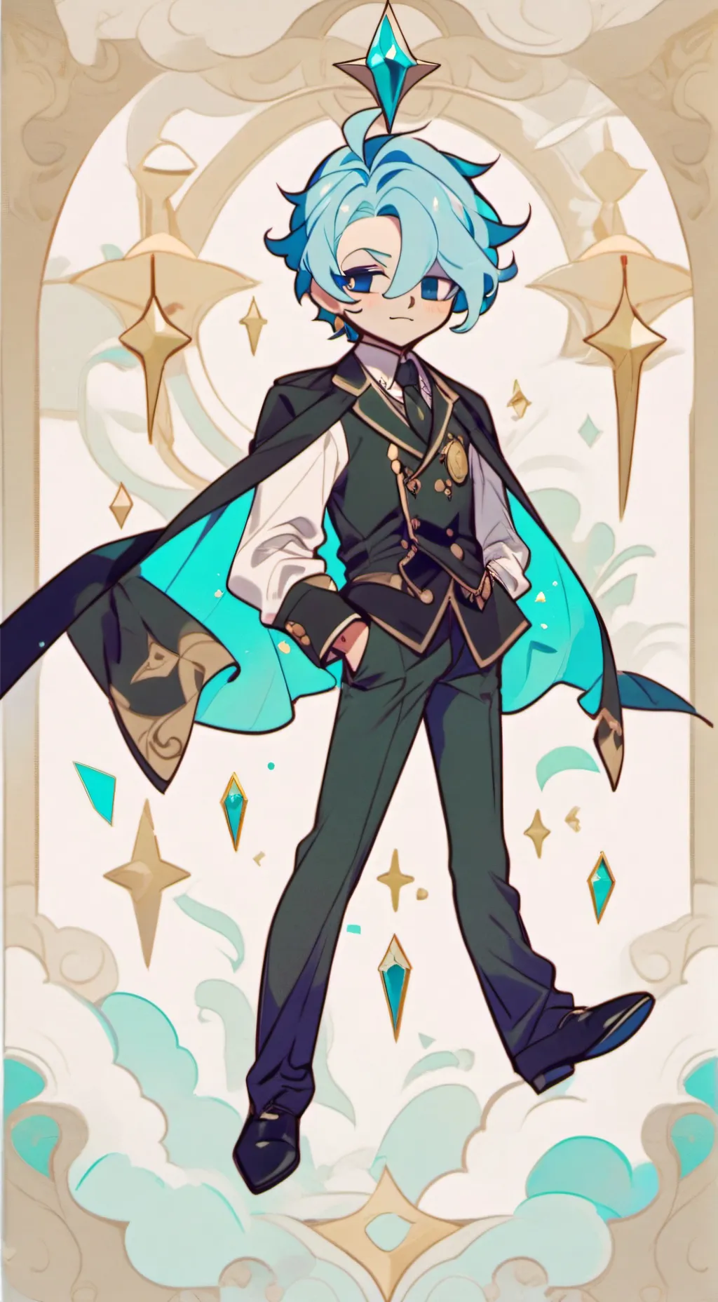 ai character: shadow milk cookie background