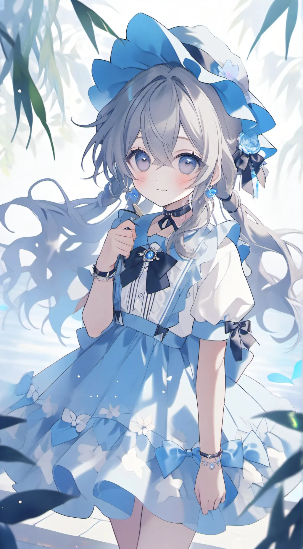 ai character: lilac background