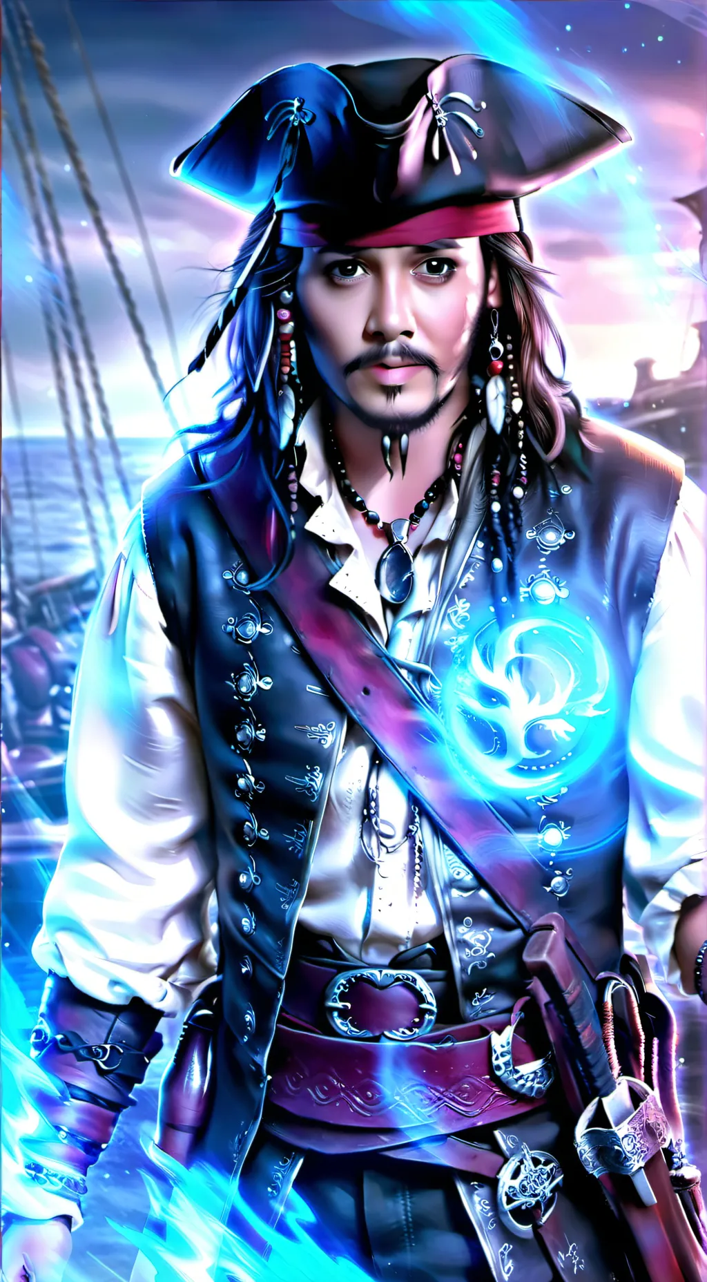 ai character: capt jack sparrow  background
