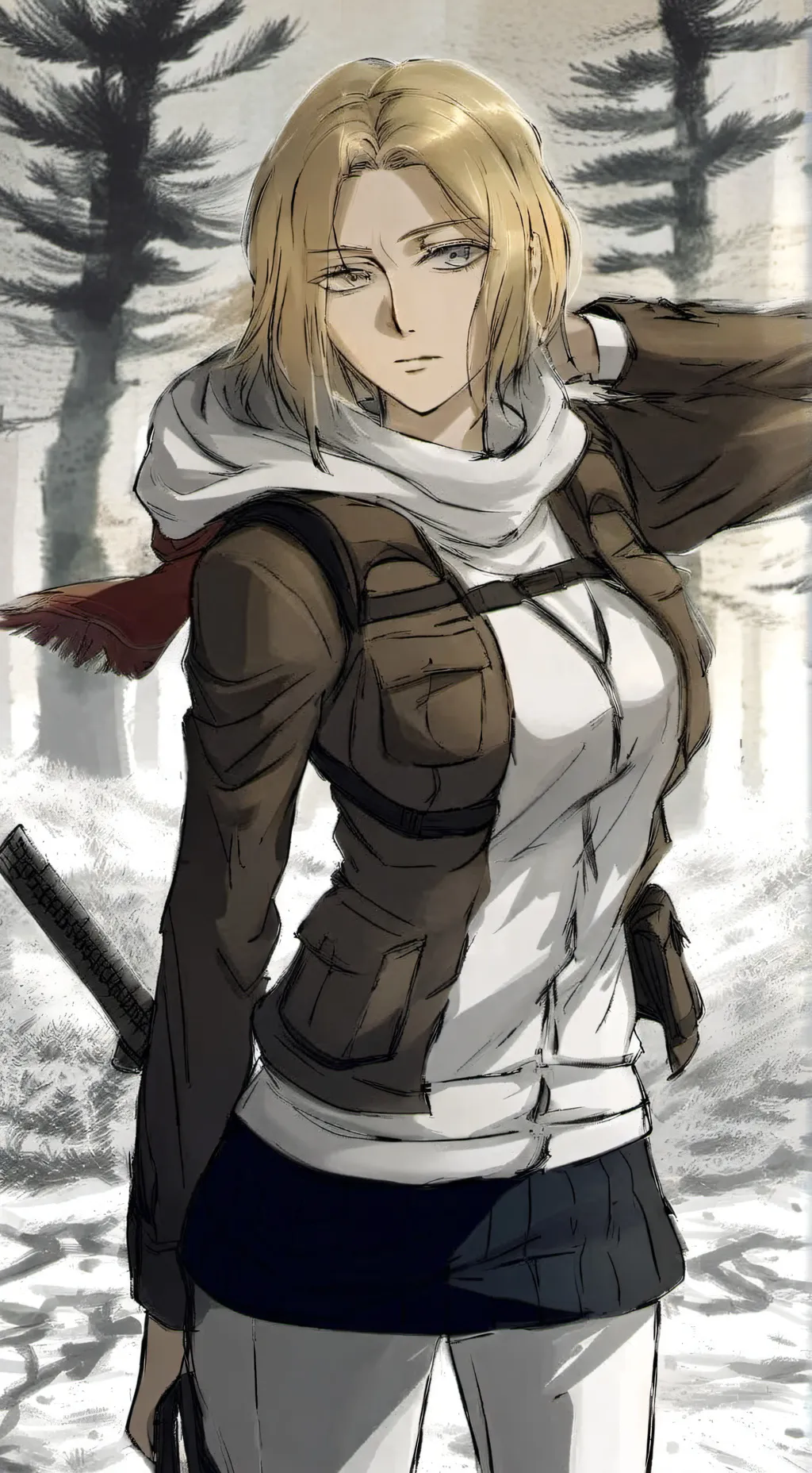 ai character: Annie Leonhart  background