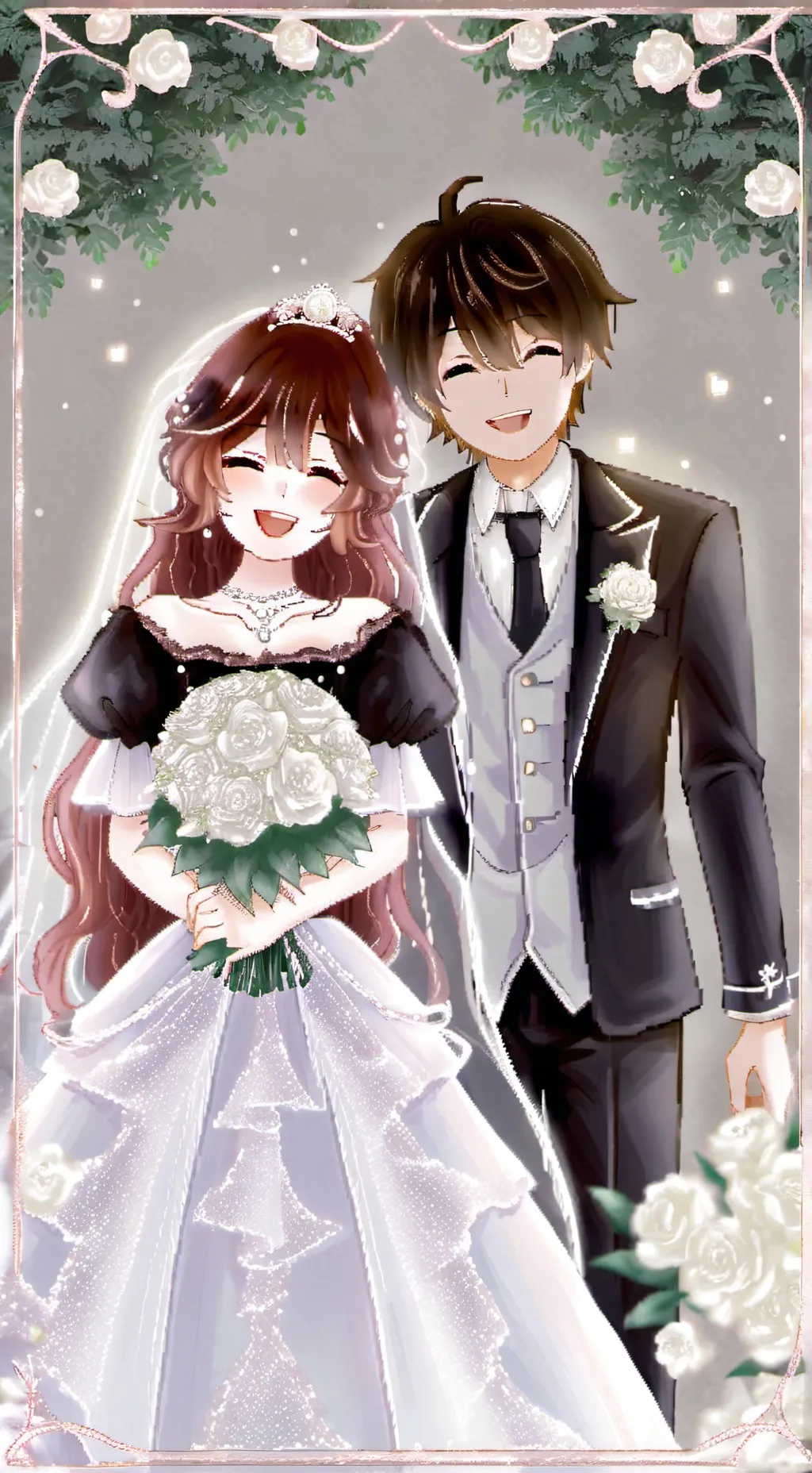 ai character: wedding day background