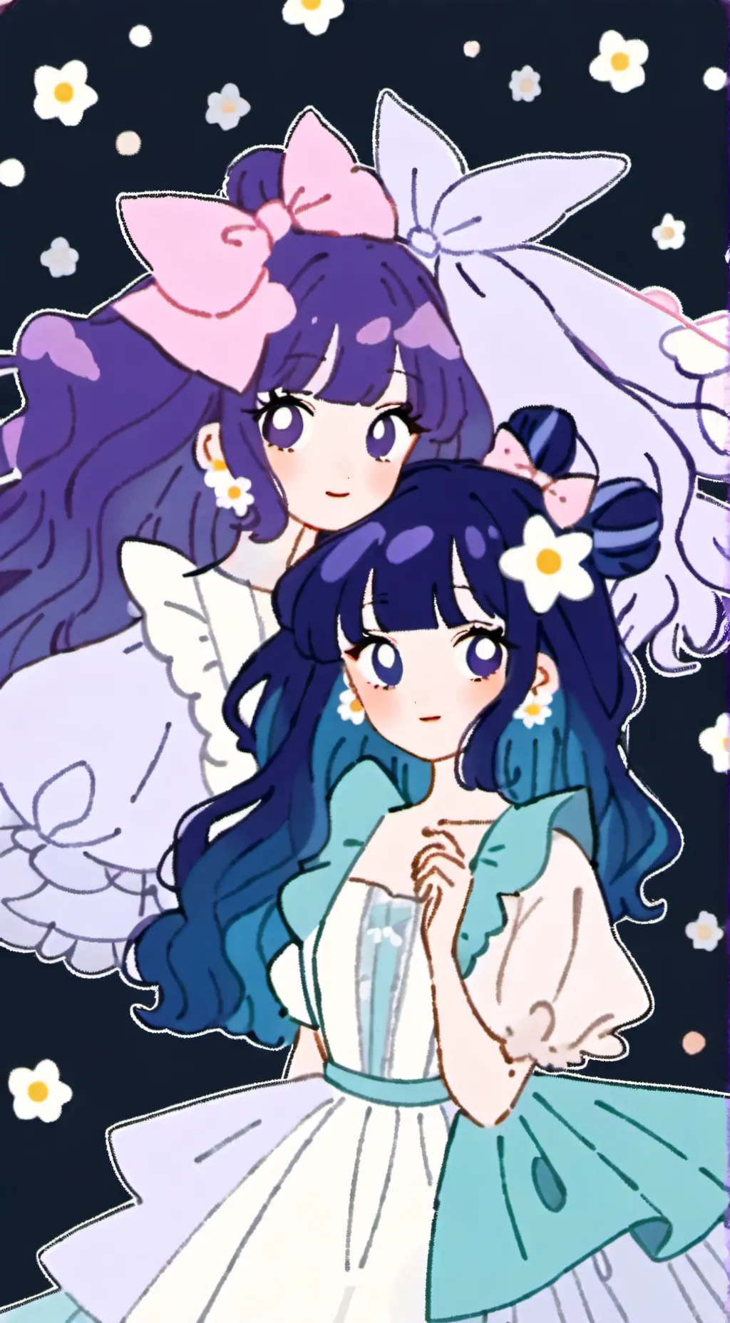 ai character: pennie and Vennie background