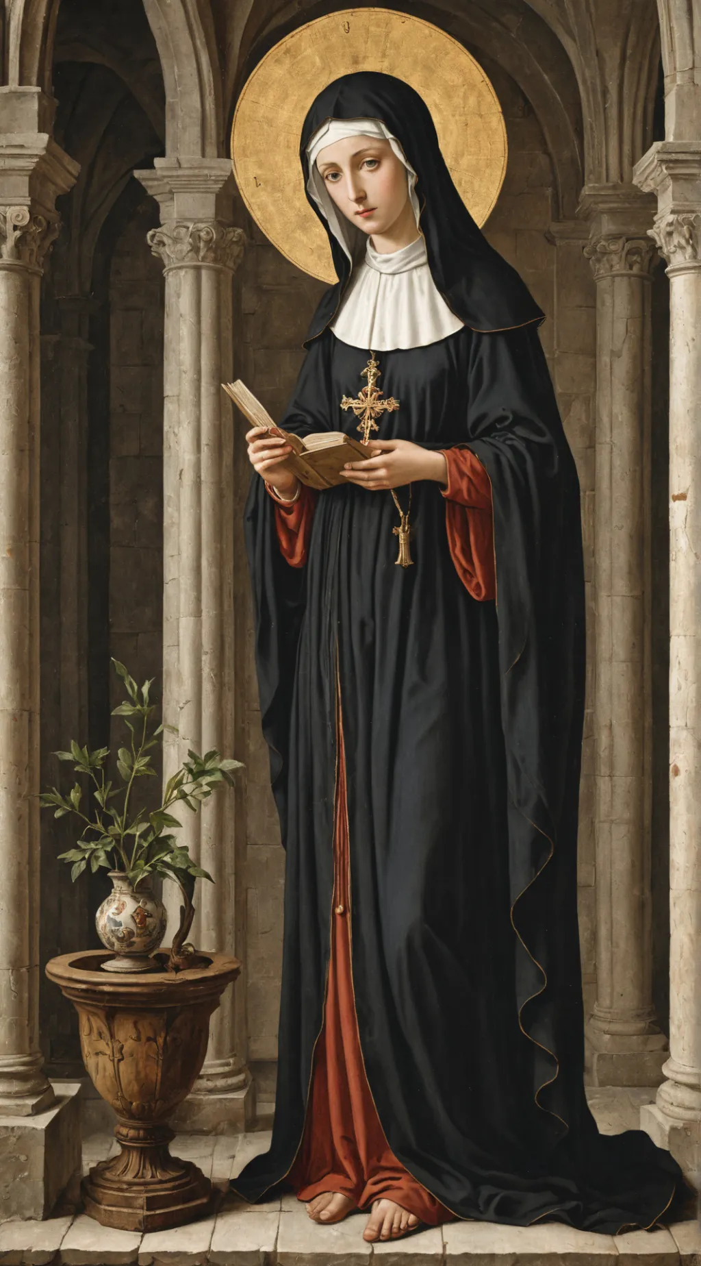 ai character: St. Scholastica background