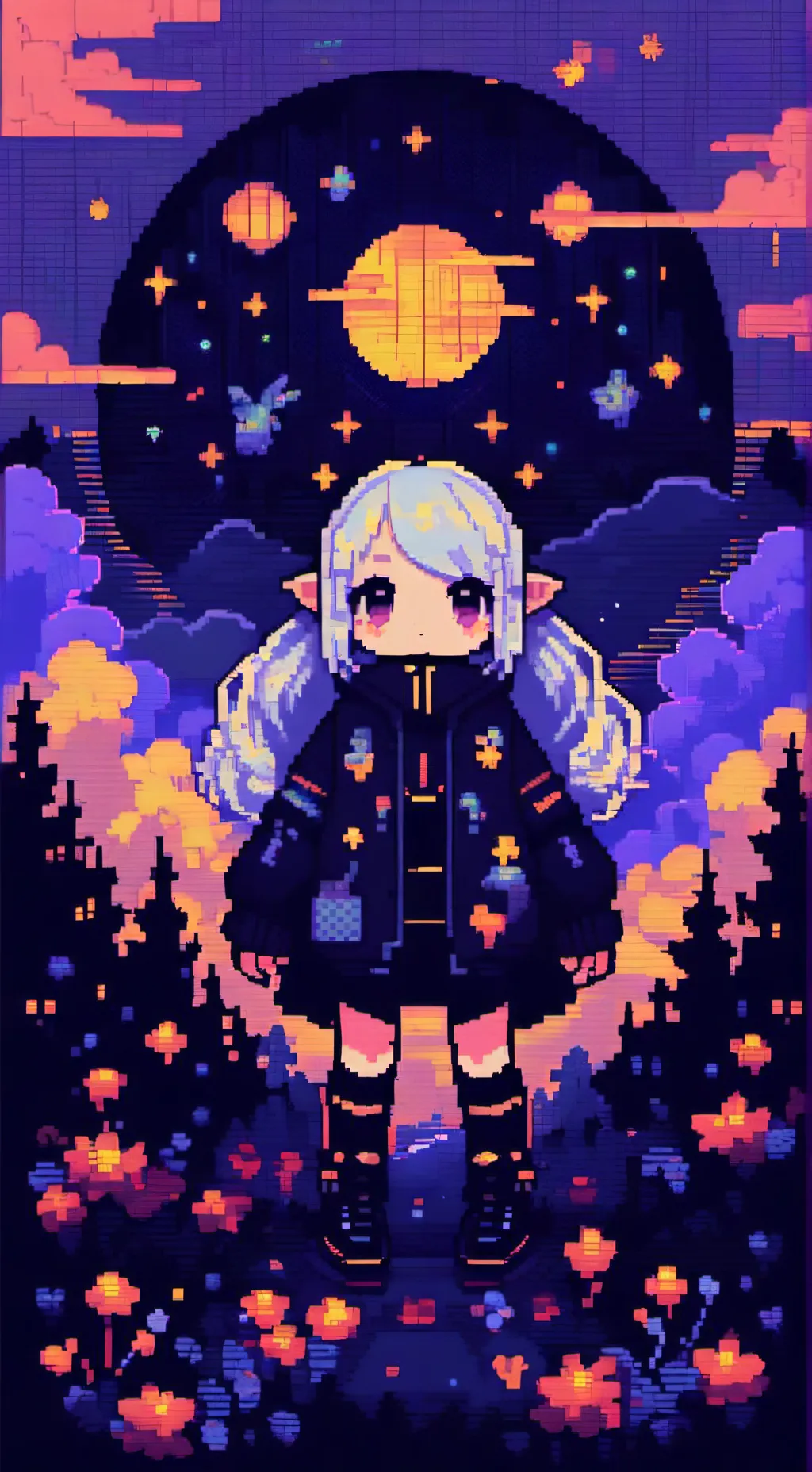 ai character: moon background
