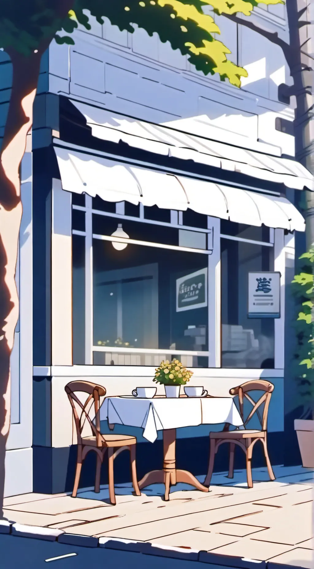 ai character: Café background