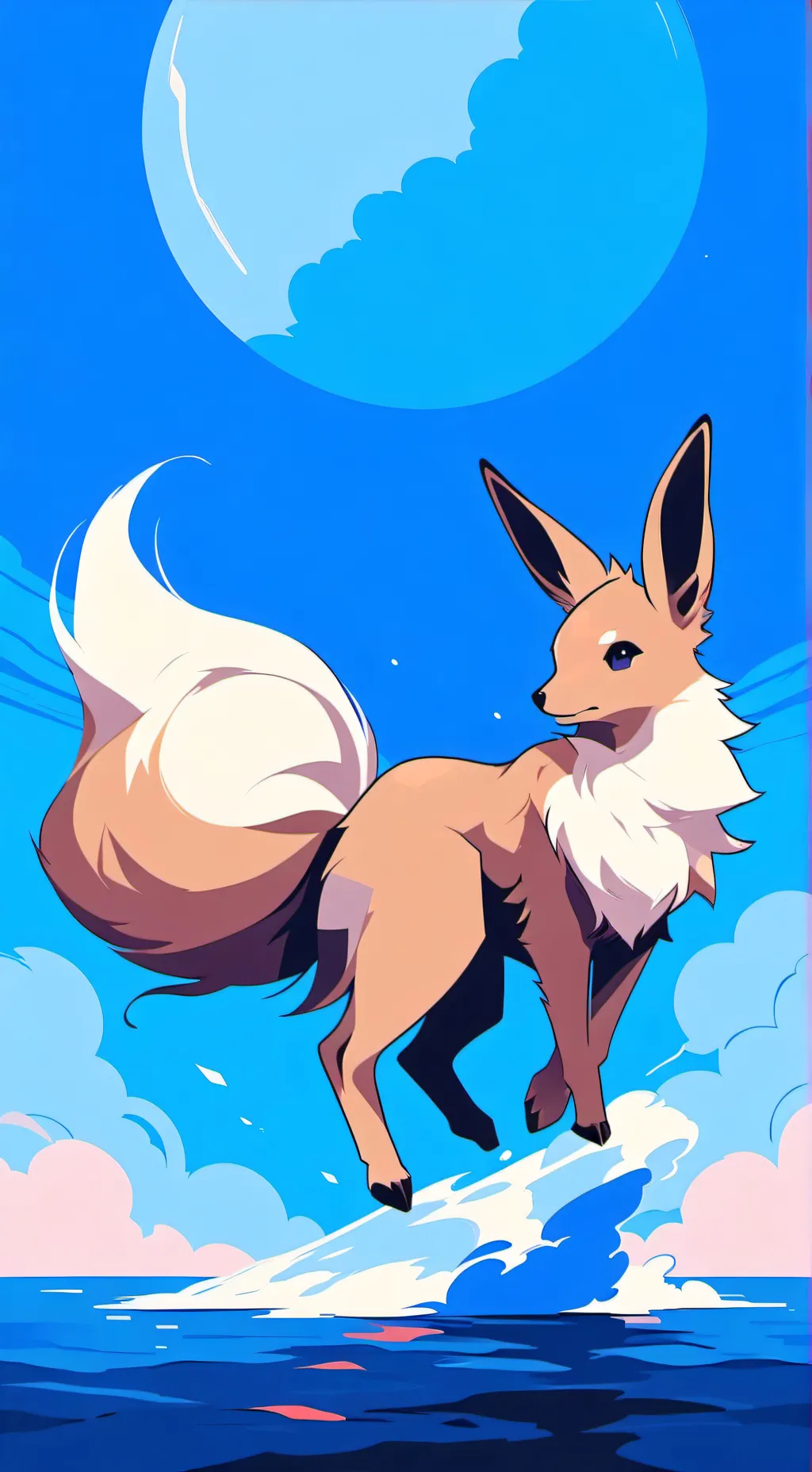 ai character: female eevee background