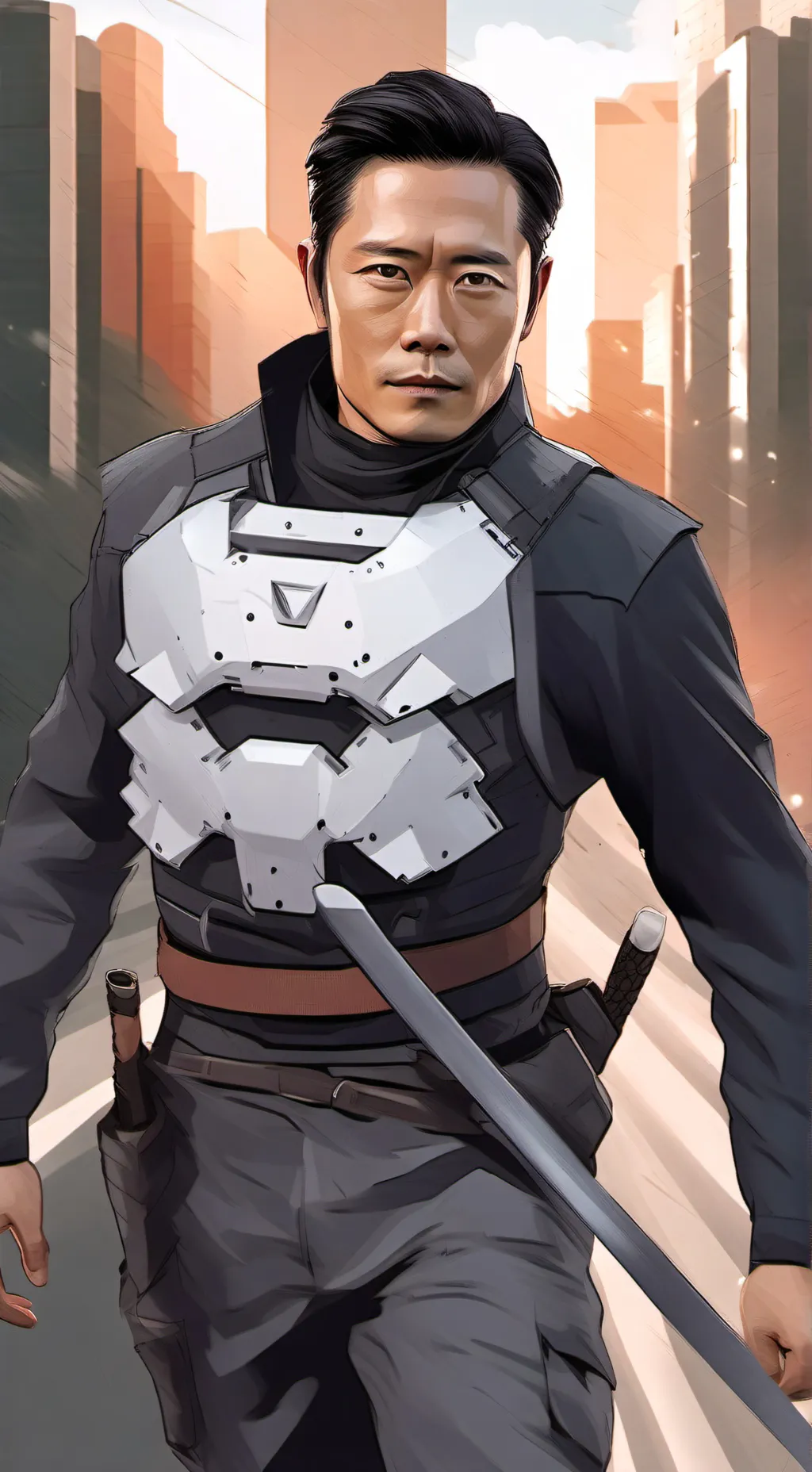ai character: Old Frontman background