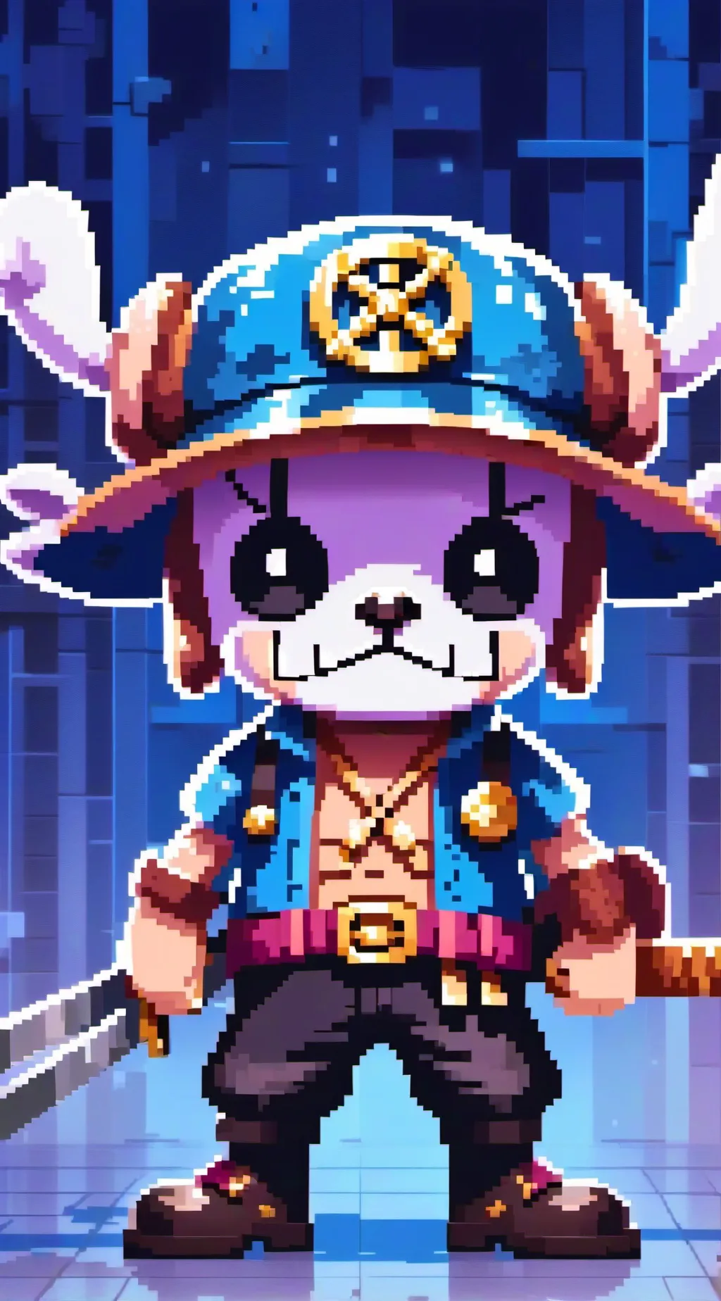 ai character: Luffy+rumble ball background