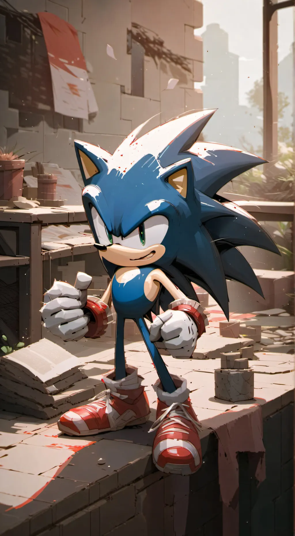 ai character: sonic  background