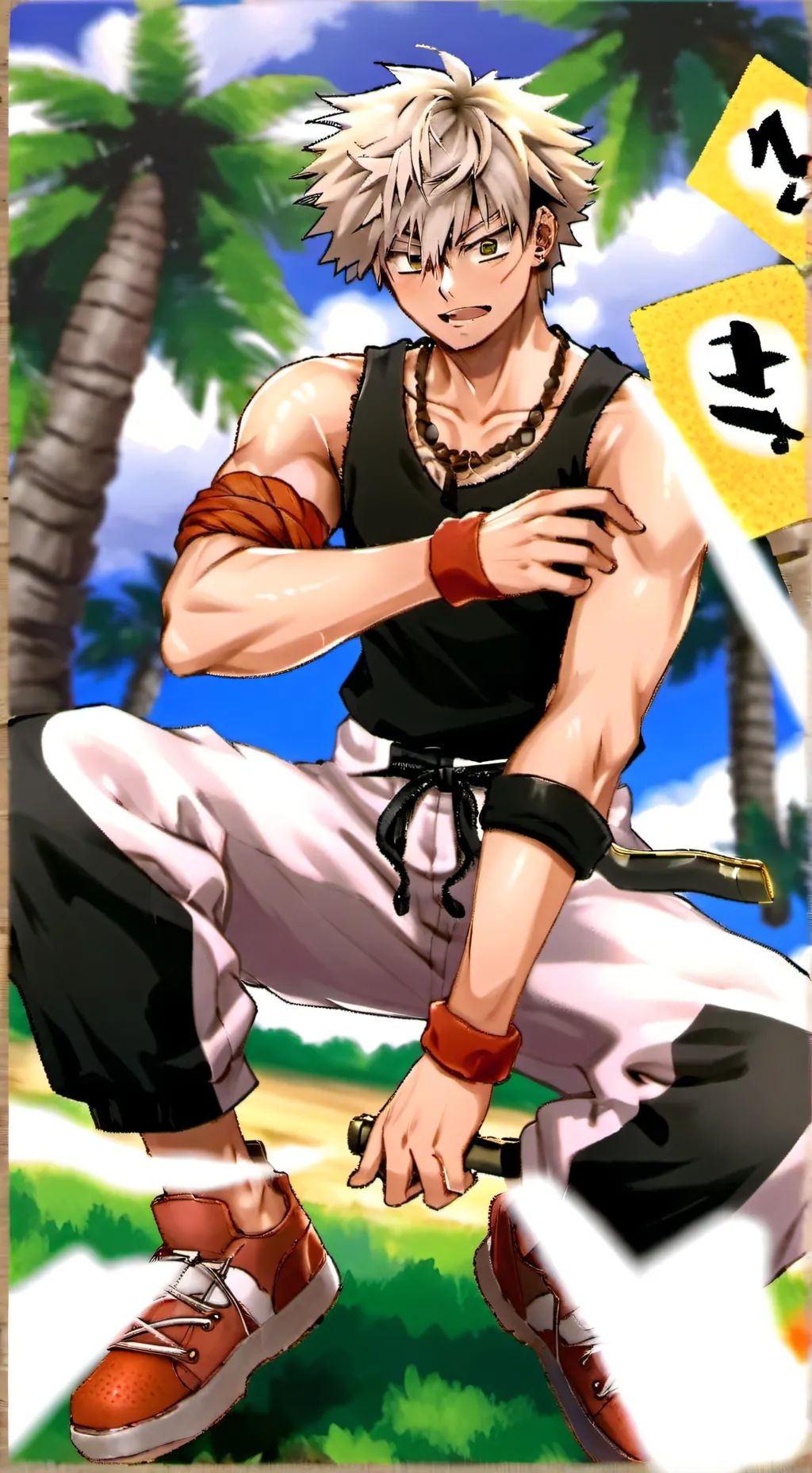 ai character: Bakugo Katsuki background