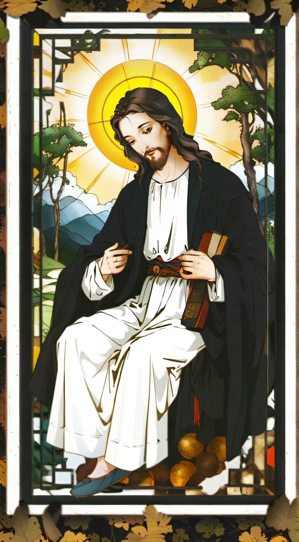ai character: Jesus background