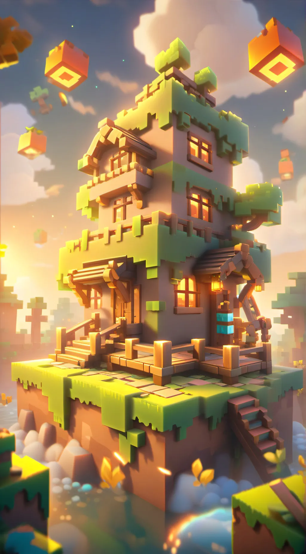 ai character: Minecraft story✨ background