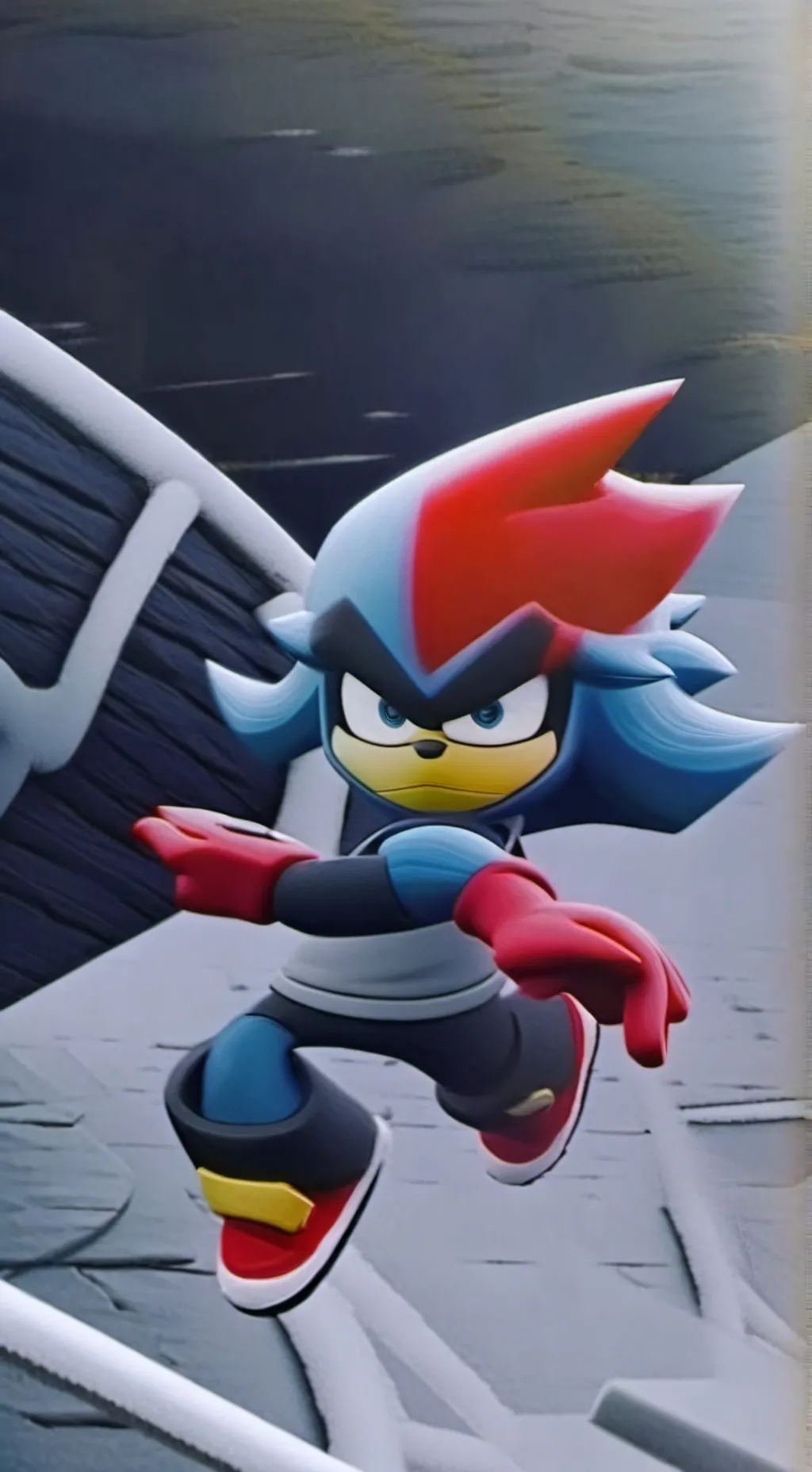 ai character: sonic n shadow background