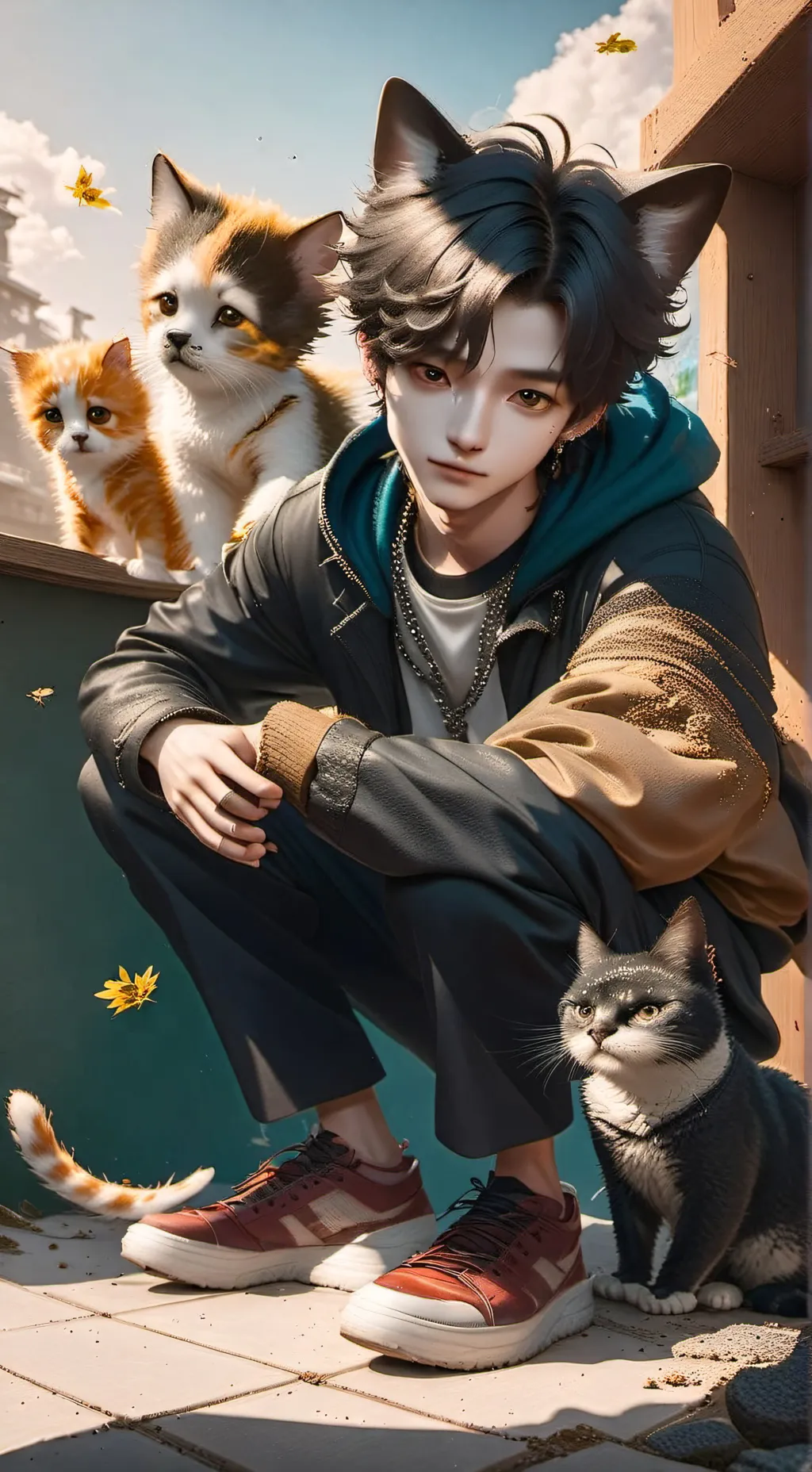 ai character: Cat Minho  background