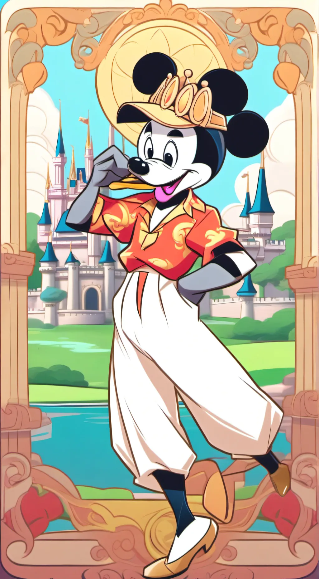 ai character: mickey indio background