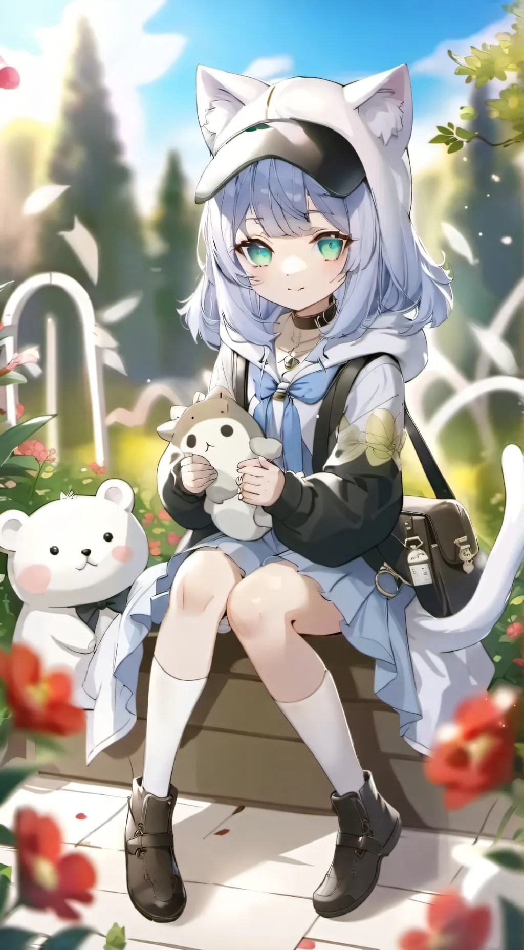 ai character: cat girl background