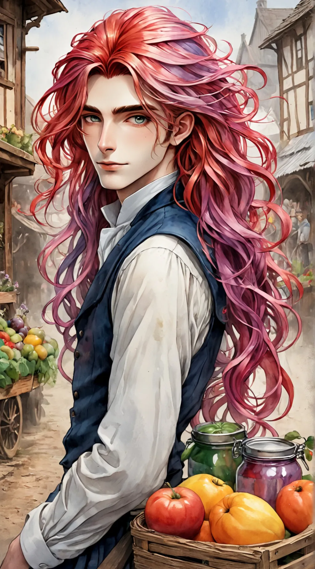 ai character: Garden background