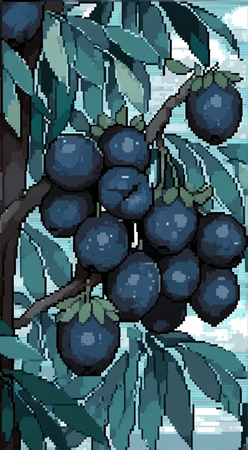 ai character: An açaí berry. background