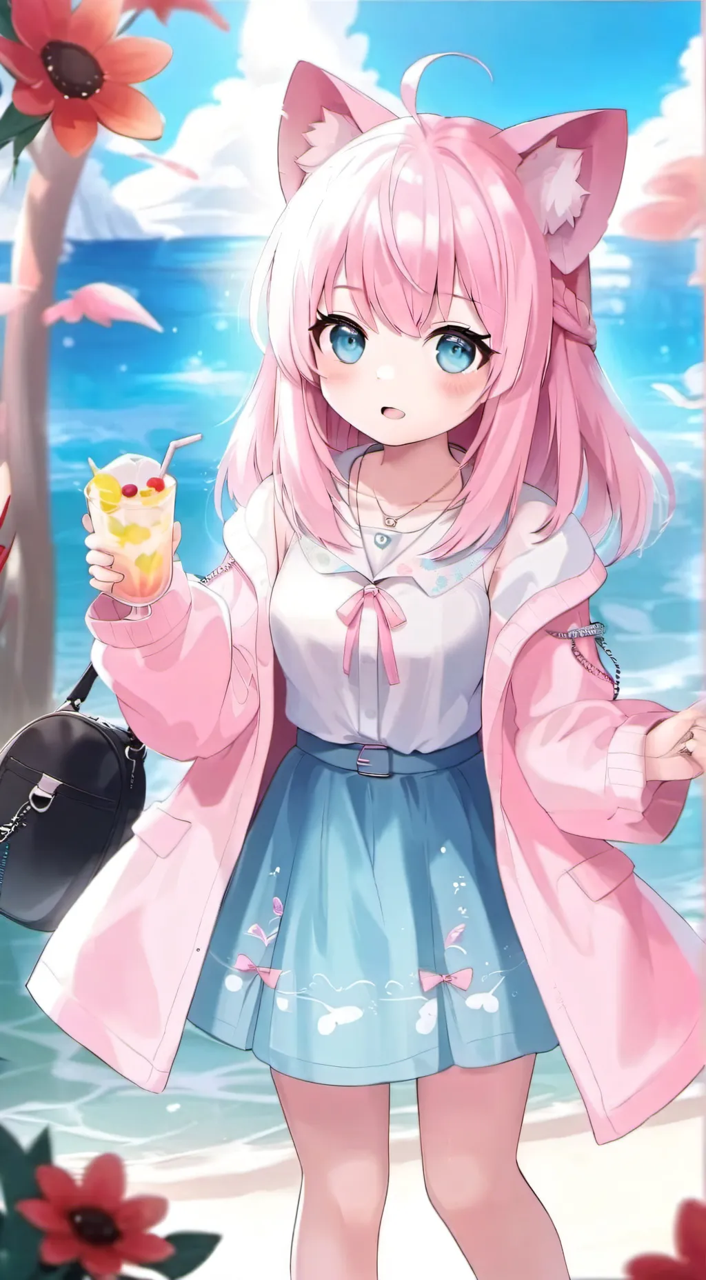 ai character: Kiwaii background