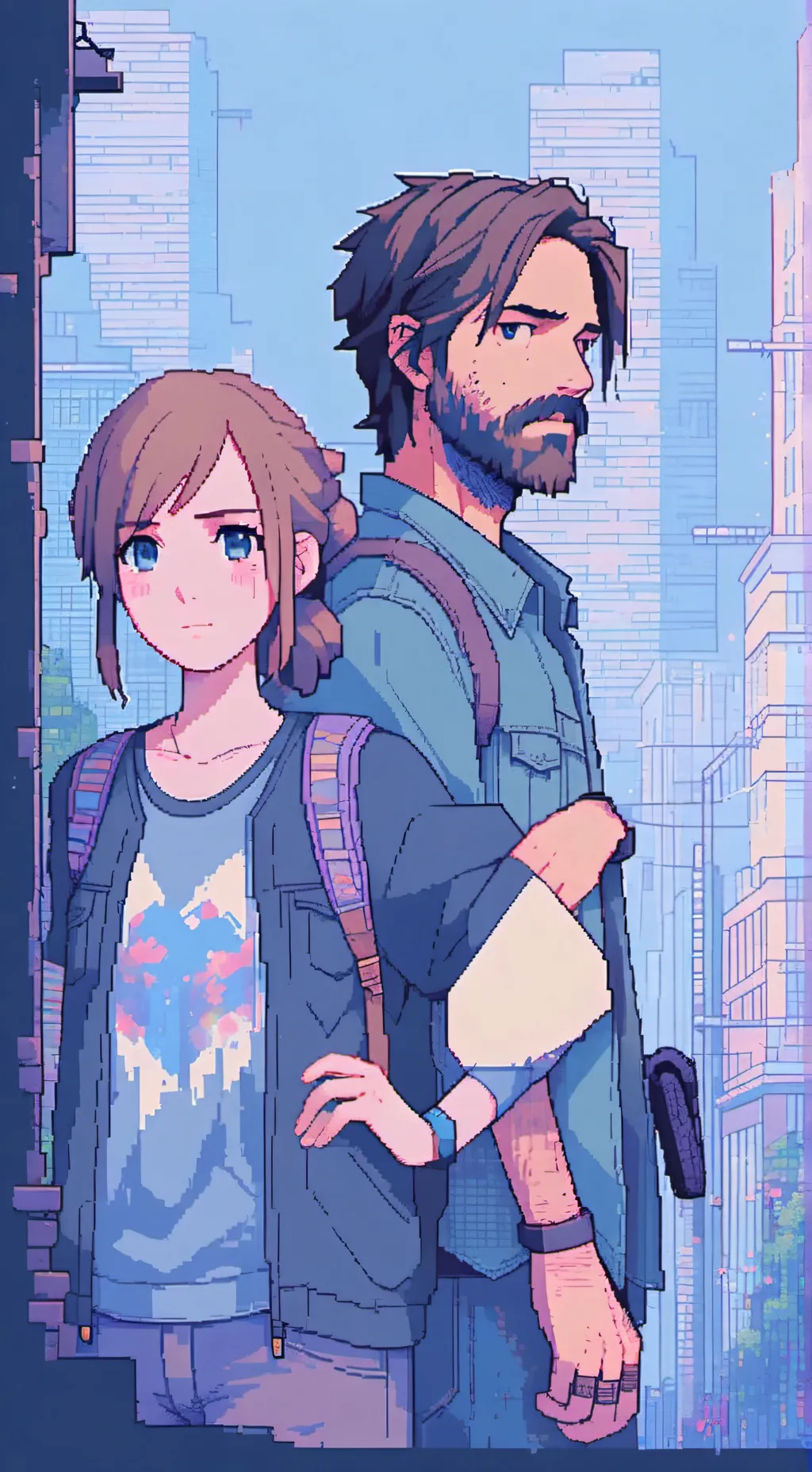ai character: Ellie and Riley  background