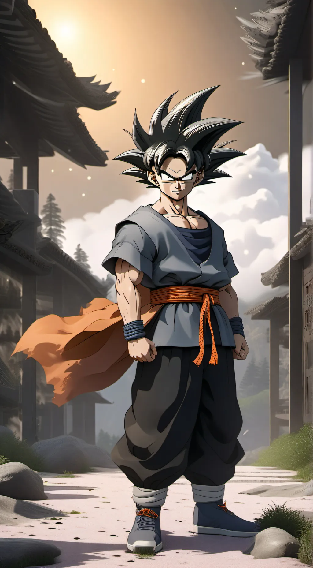 ai character: Son goku ita background