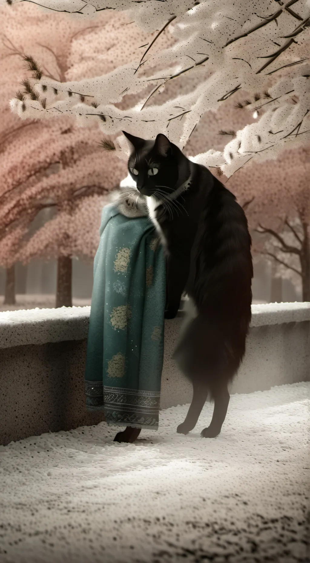 ai character: Weird body cat  background