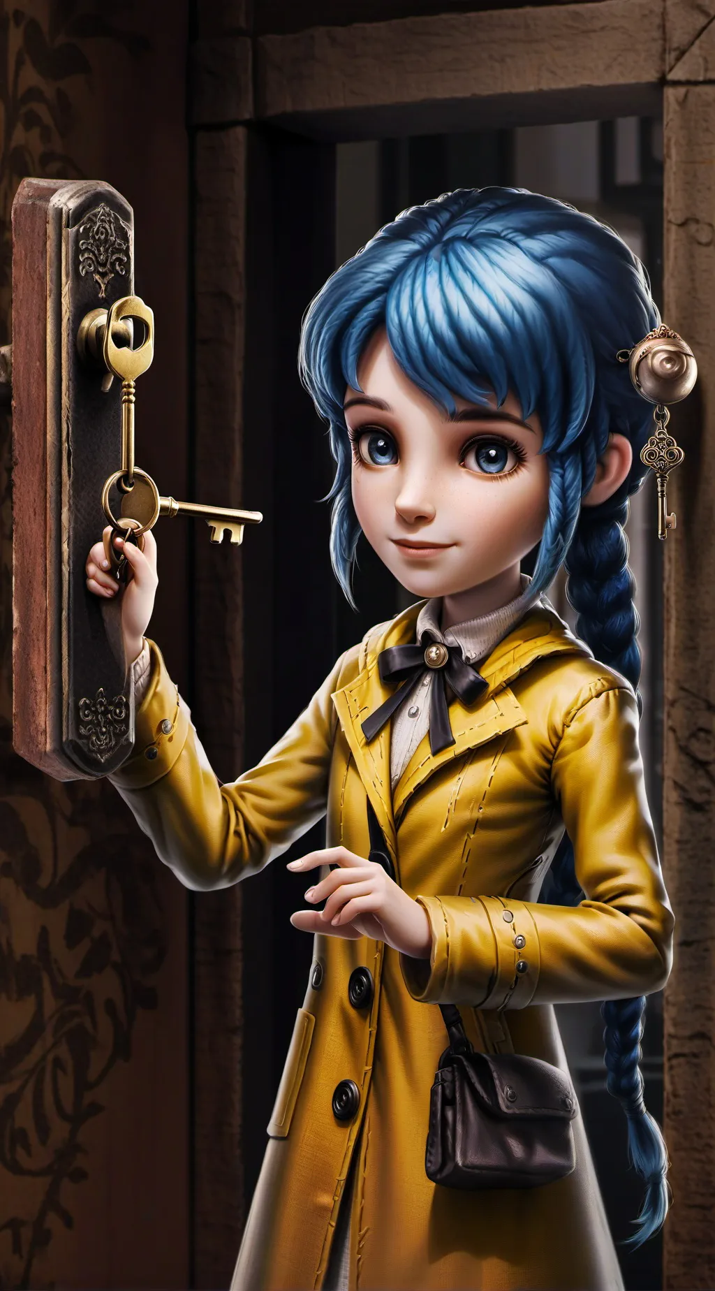 ai character: coraline  background